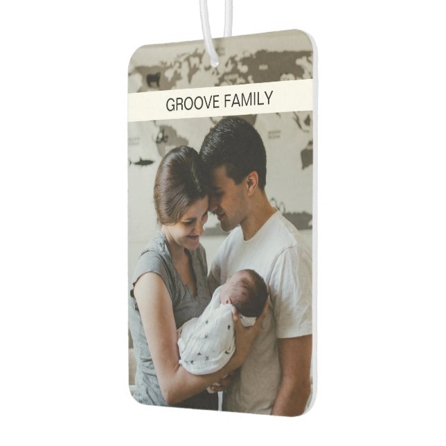 Modern Both Sides Family Photo Custom Unique Car Car Air Freshener (Left)