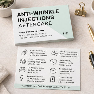 Modern Botox Injection Aftercare Instruction Card