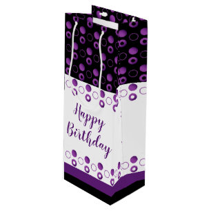 Modern Bottle Bag With Polka-dots in Purples