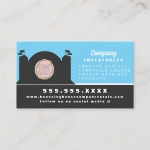 Modern Bouncy House Party Carnival Rentals Business Card