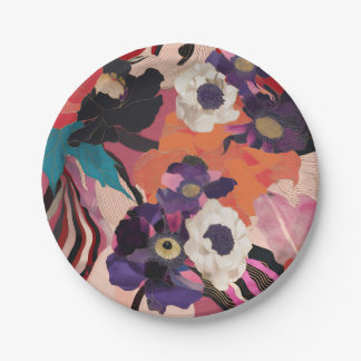 Modern Bouquet Paper Plate