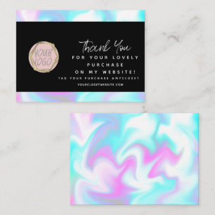 Modern Boutique Beauty Tie Dye Thank You Logo Business Card