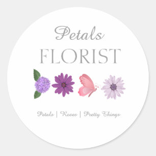 Modern Boutique Florist bouquet Classic Round Sticker