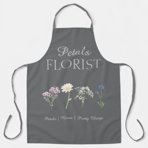 Modern Boutique Florist Business Branding Apron