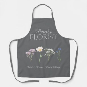 Modern Boutique Florist Business Branding Apron