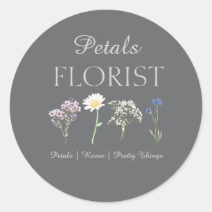 Modern Boutique Florist Business Branding   Classic Round Sticker