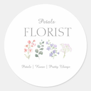 Modern Boutique Florist Business Branding   Classic Round Sticker