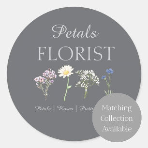 Modern Boutique Florist Business Branding   Classic Round Sticker