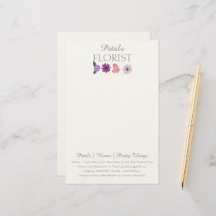 Modern Boutique Florist Business Branding Letter Stationery