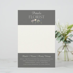 Modern Boutique Florist Business Branding Letter Stationery