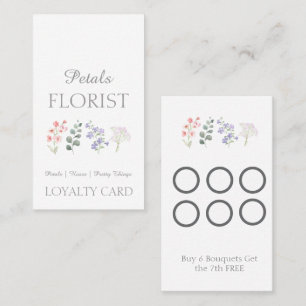 Modern Boutique Florist Business Branding Loyalty Card