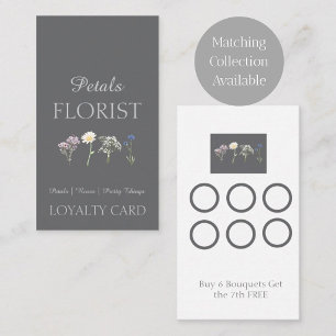 Modern Boutique Florist Business Branding Loyalty Card