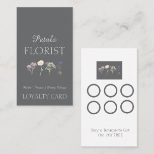  Modern Boutique Florist Business Branding  Loyalty Card