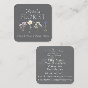 Modern Boutique Florist Business Branding Square Card
