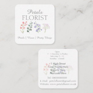 Modern Boutique Florist Business Branding Square Card