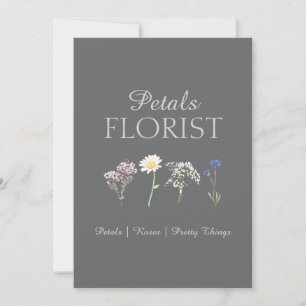 Modern Boutique Florist Business Branding Thank You Card