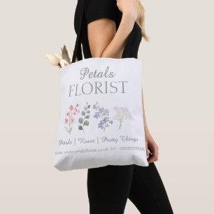 Modern Boutique Florist Business Branding Tote Bag