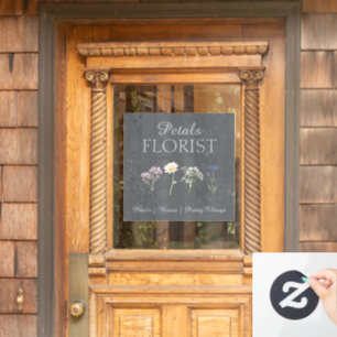 Modern Boutique Florist Business Branding Window Cling