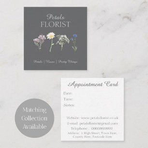 Modern Boutique Florist customer Appointment Card