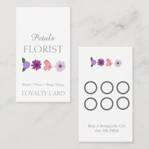 Modern Boutique Florist customer Loyalty Card