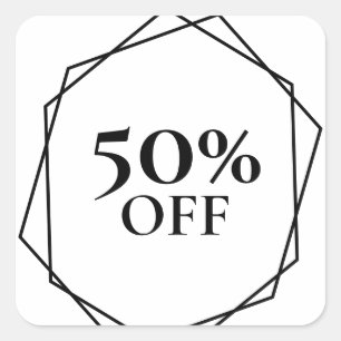 Modern Boutique Shop Business 50 Percent Off  Square Sticker