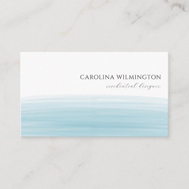 Modern Boutique Turquoise Watercolor Business Enclosure Card (Front)