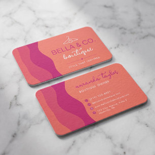 Modern Boutique with Bold Abstract Waves Business Card