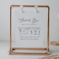 Modern Bow Drinks Stock The Bar Bottle Raffle Sign