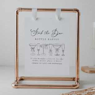 Modern Bow Drinks Stock The Bar Bottle Raffle Sign