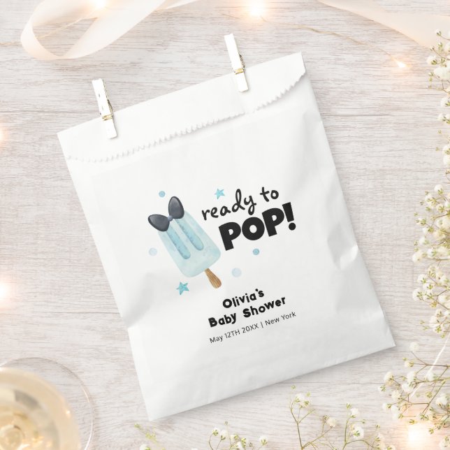 Modern Bow Ice Cream Ready To Pop Baby Shower  Favour Bags (Clipped)