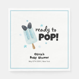Modern Bow Ice Cream Ready To Pop Baby Shower Napkin