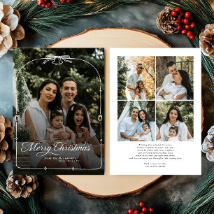 Modern Bow Merry Christmas Photo Holiday Card