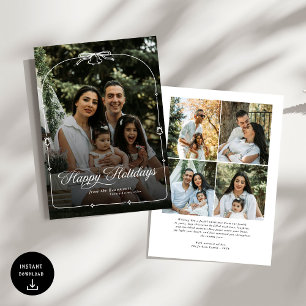 Modern Bow Merry Christmas Photo Holiday Card