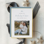 Modern Bow | Simple Minimal Photo Christmas Foil Holiday Card<br><div class="desc">Share holiday greetings with these sweet and simple Christmas photo cards featuring a minimalist layout and a customisable message. Add your favourite square photo on a white background with a luxe gold foil border, and customise your holiday greeting and family signature (shown with "Wishing you Holiday Cheer"). A petite bow...</div>