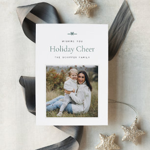 Modern Bow   Simple Minimal Photo Holiday Card