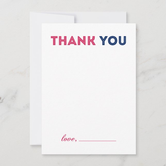 Modern Boy Baby Shower - Thank you note card (Front)