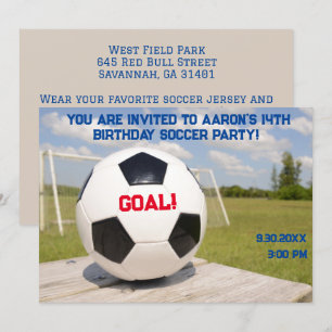 Modern boy Goal Post Soccer Birthday Invitatio Invitation