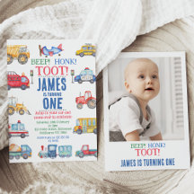 Modern Boys Photo Transport 1st Birthday