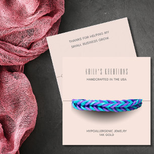 Modern Bracelet Display Light Blush Pink Square Business Card