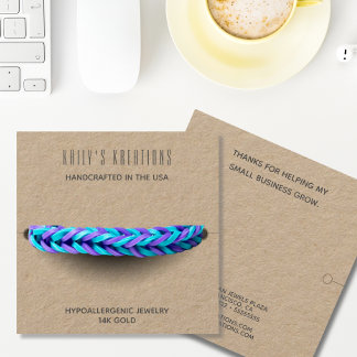 Modern Bracelet Display rustic Kraft Paper Square Business Card