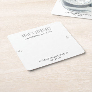 Modern Bracelet Display White  Square Paper Coaster