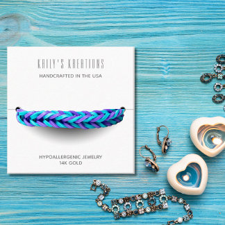 Modern Bracelet Display White Square Square Business Card