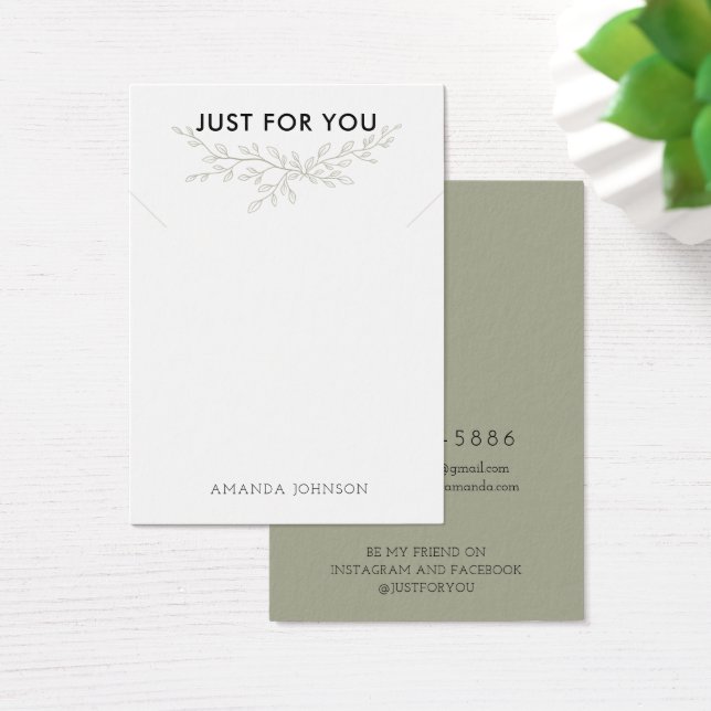 Modern Branch Earthy Necklace Display Card (Desk)