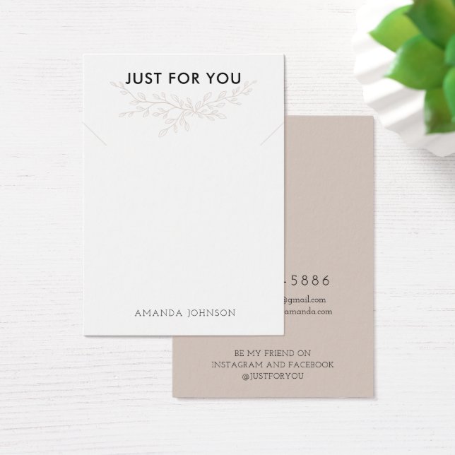 Modern Branch Earthy Necklace Display Card (Desk)