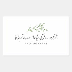 Modern Branch Foliage Greenery Professional Rectangular Sticker