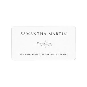 Modern Branch Simple Elegant Return Address Label