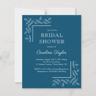 Modern Branches Blue Bridal Shower Invitation