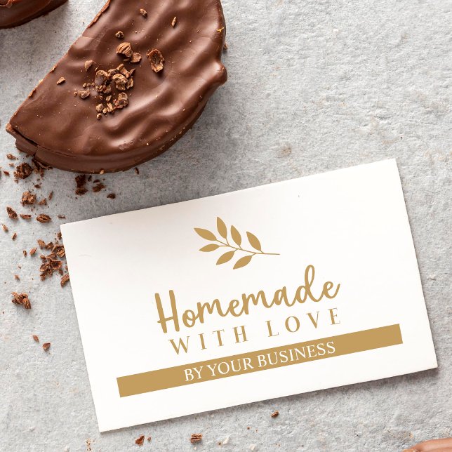 Modern Branches Homemade with Love Quote Business Card (Creator Uploaded)