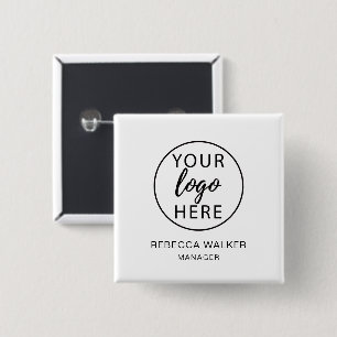 Modern Brand Identity Custom Name & Job Role 15 Cm Square Badge