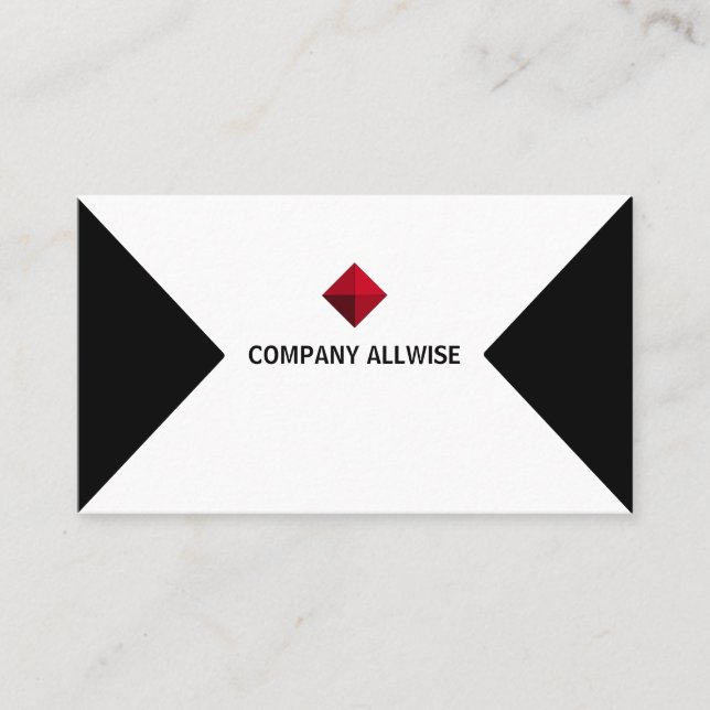Modern Branded Black & White Business Card (Front)